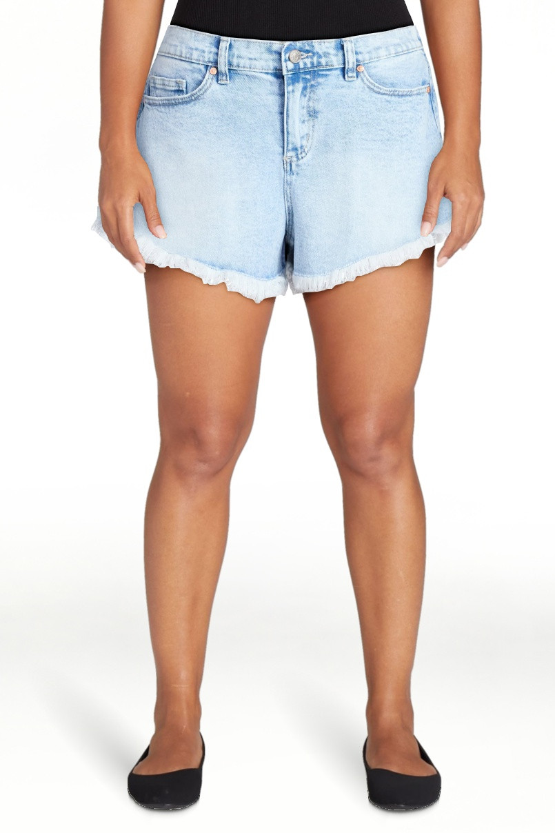 Madden NYC Women's Frayed Denim Shorts, Sizes XXS-XXL | Walmart (US)