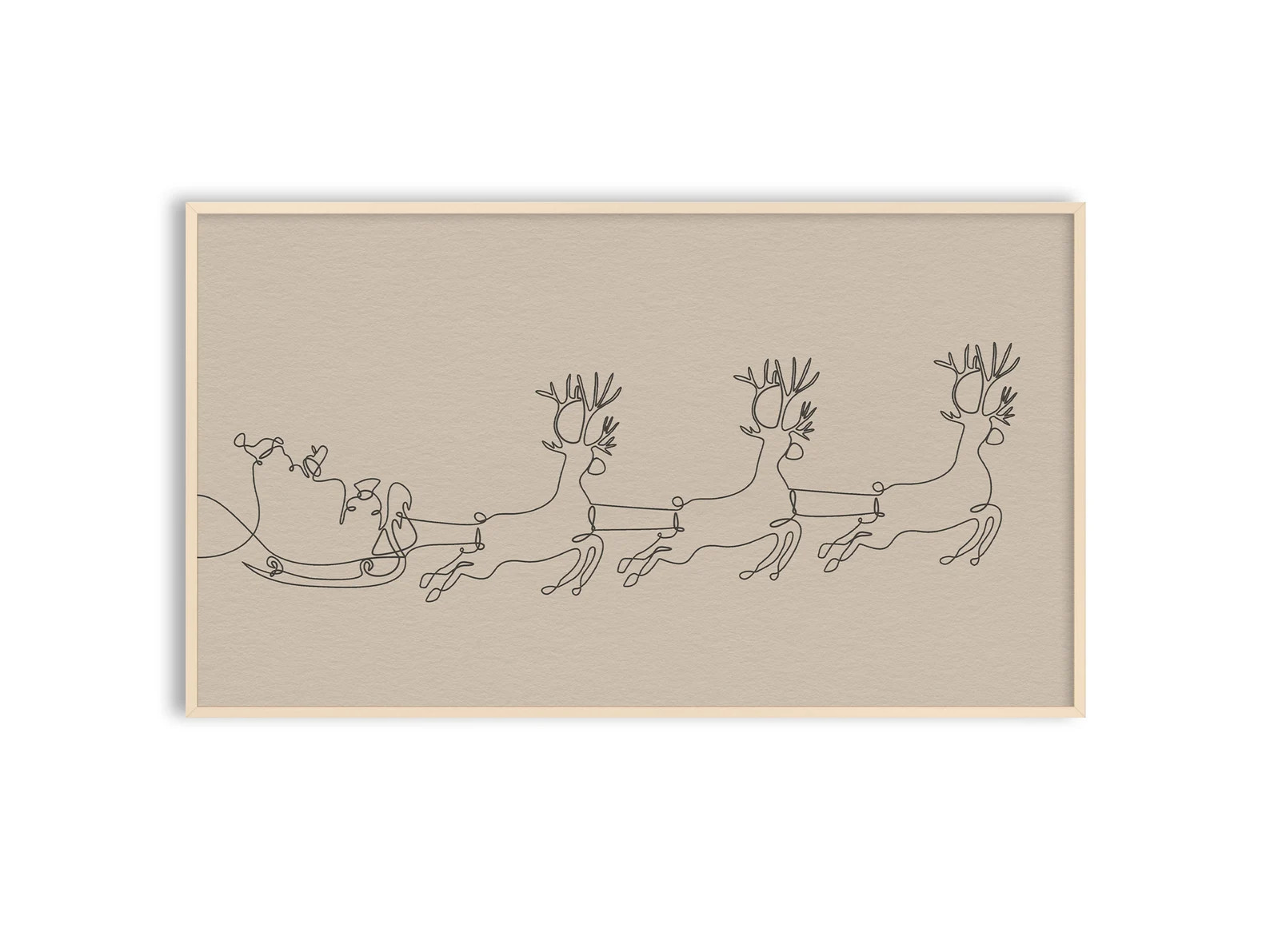 Samsung Frame TV Art Christmas Santa Sleigh Winter Drawing - Etsy | Etsy (US)