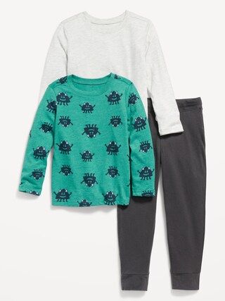 Unisex Long-Sleeve T-Shirts &#x26; Knit Pants 3-Pack for Toddler | Old Navy (US)