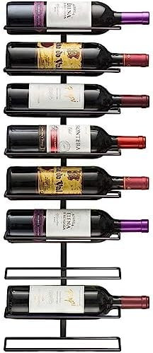 Sorbus Wall Mount Wine Rack – Holds 9 Bottles – Black Metal Wine Bottle Holder for Wall, Mode... | Amazon (US)