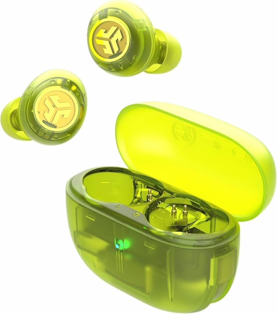 JLab Go Pop ANC True Wireless Earbuds & Charging Case, Transparent Neon Green, Active Noise Cance... | Amazon (US)
