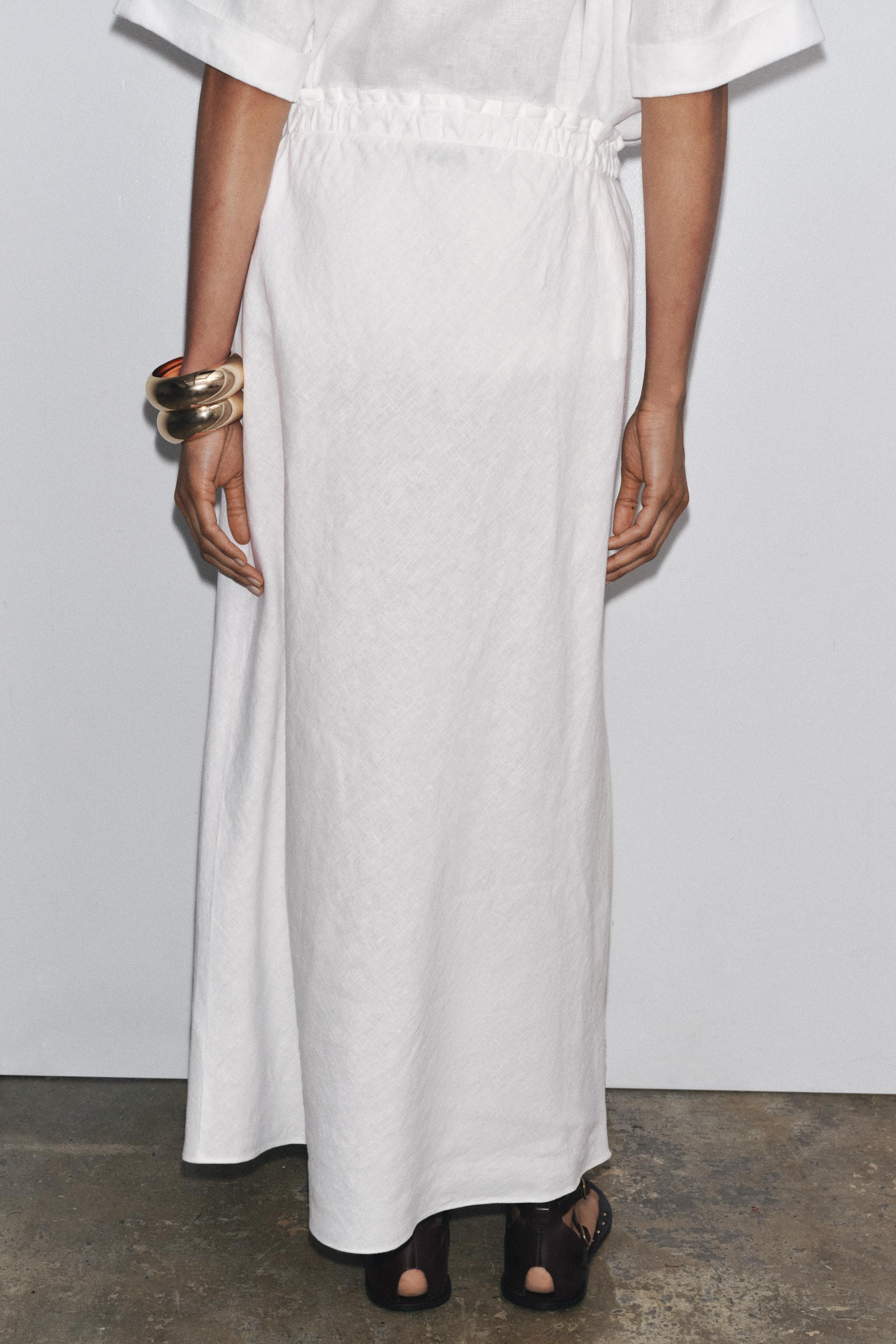 ZW COLLECTION 100% LINEN MIDI SKIRT | Zara AU