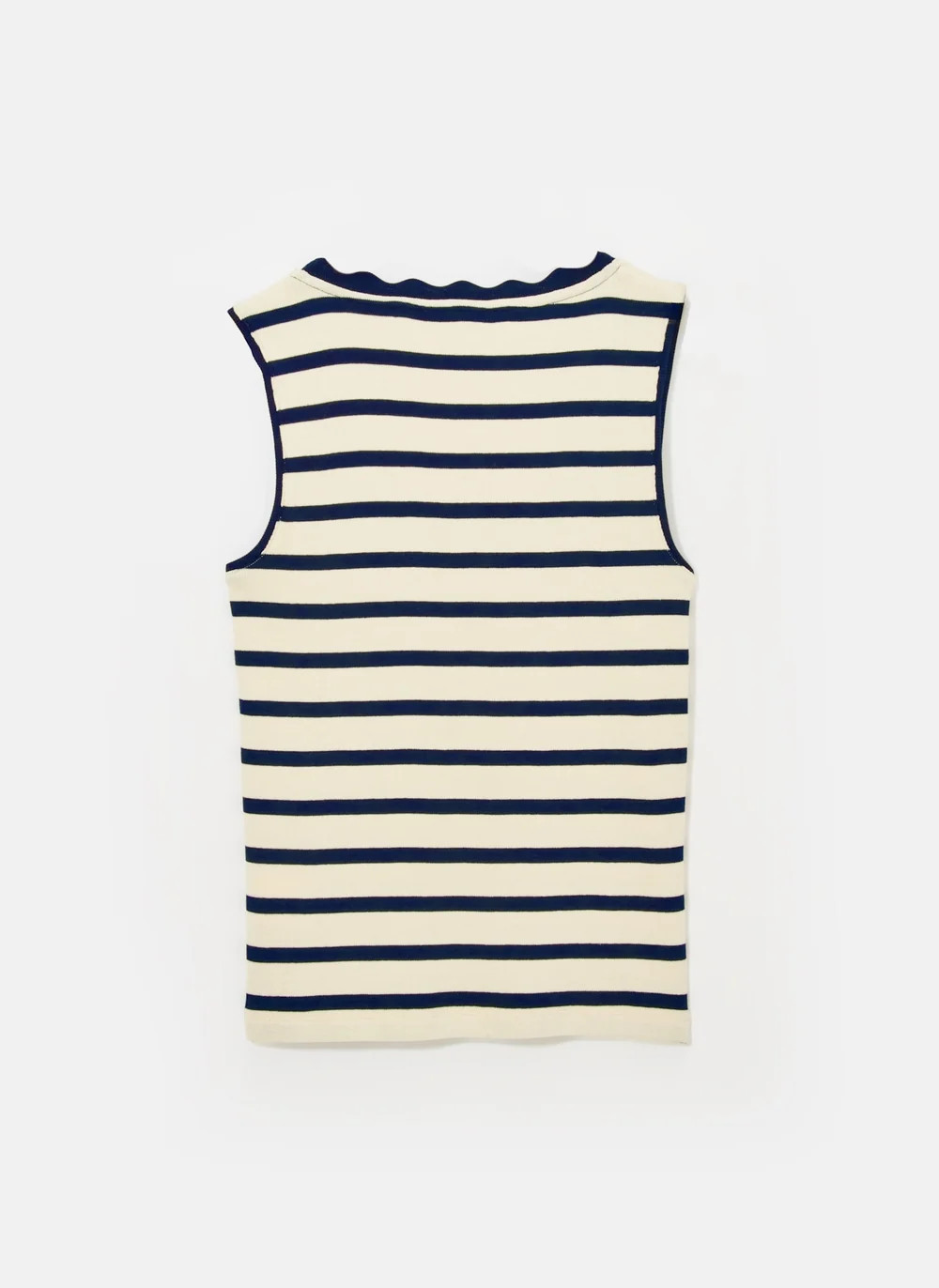 Black Scallop Trim Vest Top | Mint Velvet