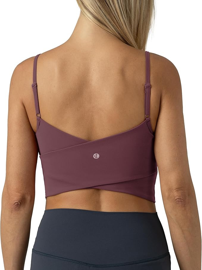 Colorfulkoala Women's Dreamlux Crop Tank Tops with Built in Bra Adjustable Spaghetti Strap Workou... | Amazon (US)