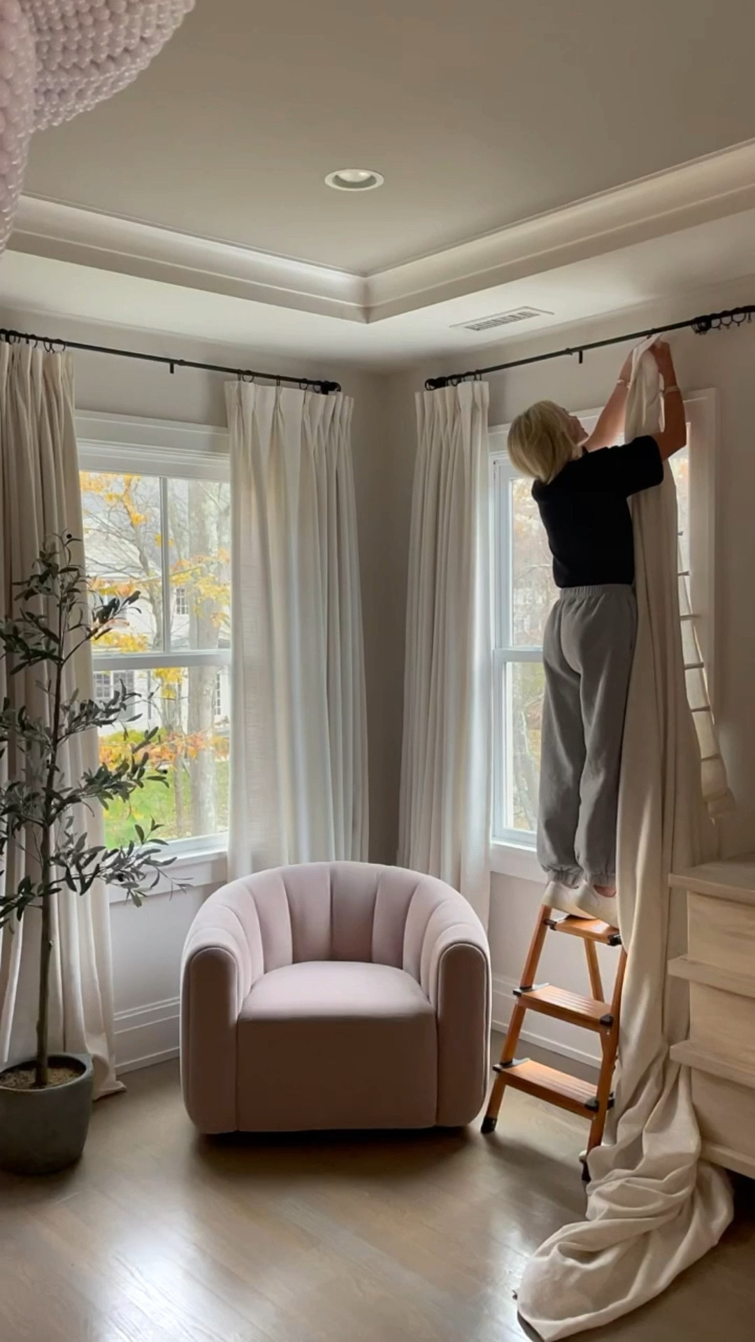 Amazon custom curtains 

Click customize 
Color - ivory white
Triple pleat
Width - 60inches
Length - 102inches 
Blackout - 70-80%


#LTKGiftGuide #LTKhome #LTKVideo