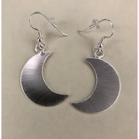 Sterling Crescent Moon Earrings, Silver Stevie Nicks Moons, Celestial Dangle Earrings | Etsy (US)