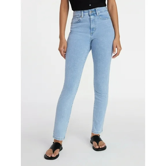 Time and Tru Women's High Rise Skinny Jeans, 29" Inseam Regular, Sizes 0-20, 10S-16S | Walmart (US)