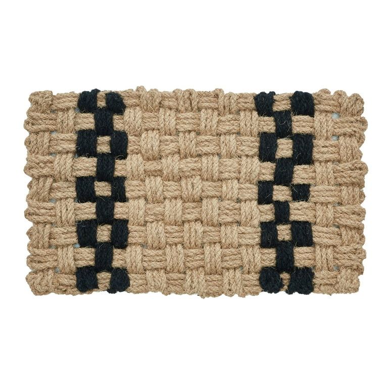 My Texas House Weave Natural/Black Coir Outdoor Welcome Doormat, 18" x 30" | Walmart (US)