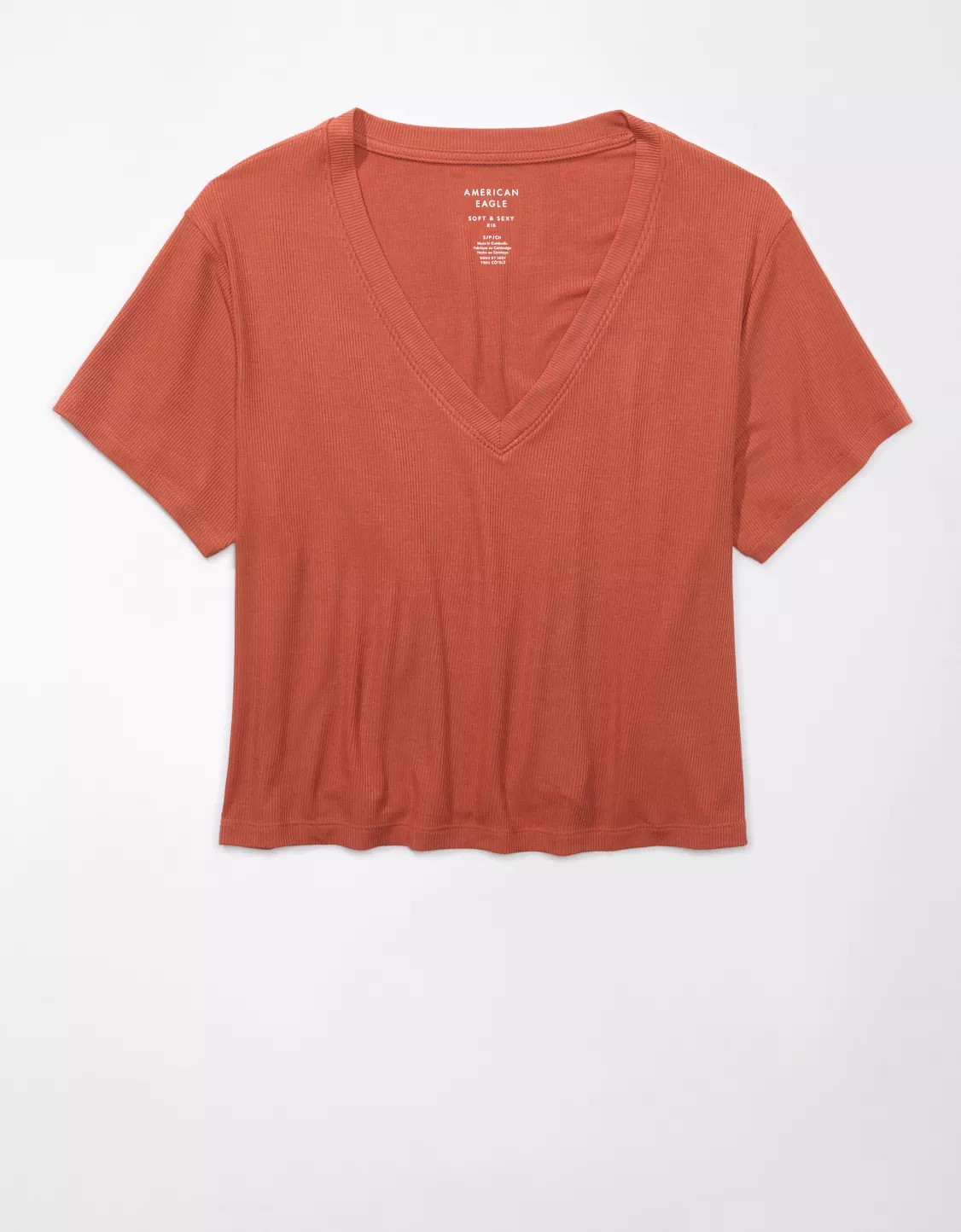 AE Soft & Sexy Cropped V-Neck T-Shirt | American Eagle Outfitters (US & CA)