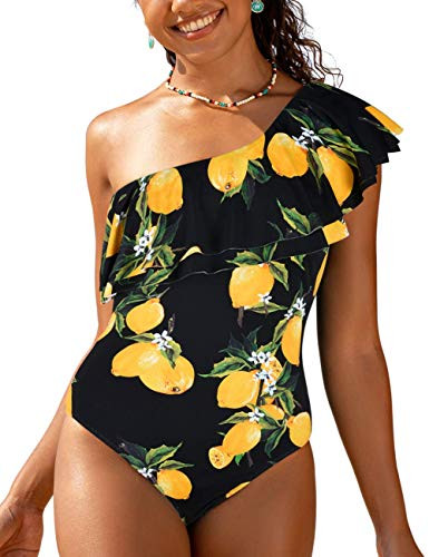 Women One Piece Swimsuit One Shoulder Tummy Control Swimwear | Amazon (US)