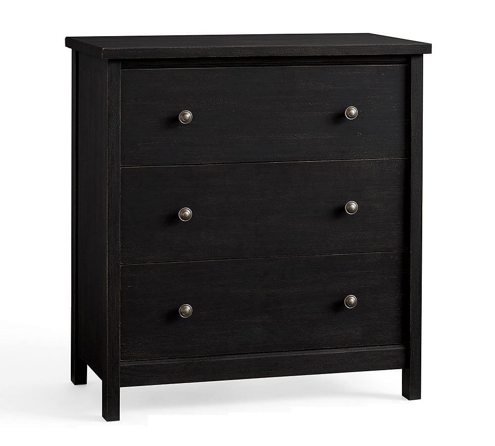 Tacoma 3-Drawer Dresser, Weathered Black | Pottery Barn (US)