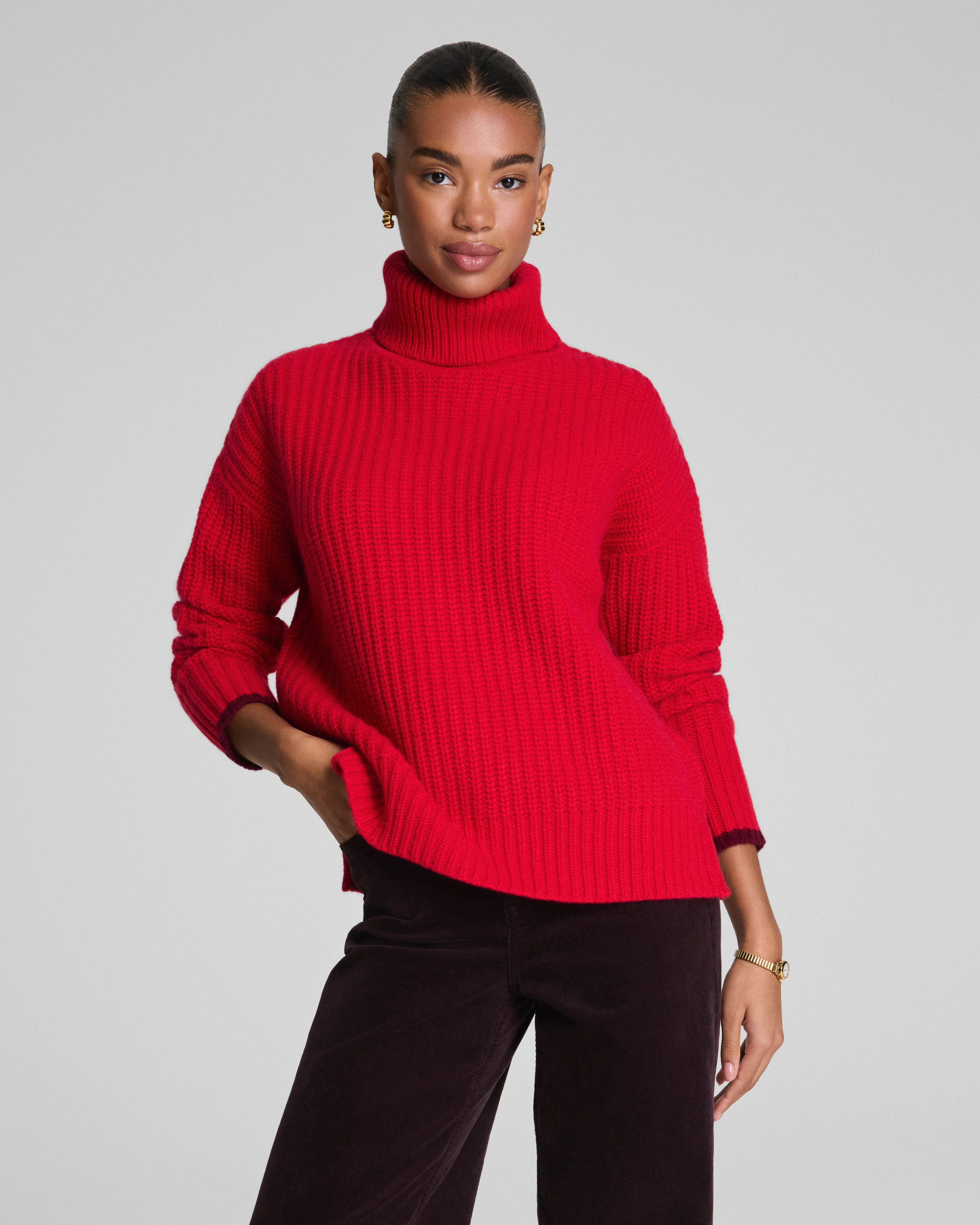 Spanx Women's La Ligne Turtleneck in Red | Spanx