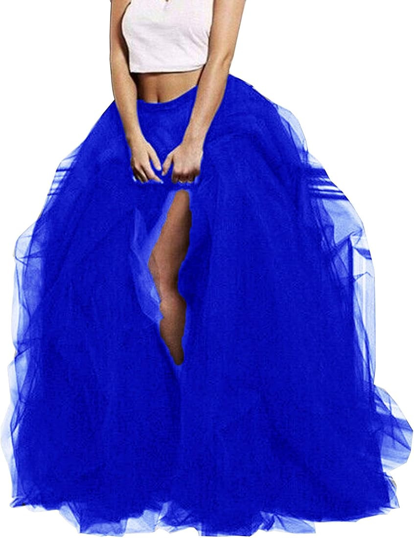 Lisong Women Maxi Tulle Floor Length Layered High Waist Spectial Occasion Skirt | Amazon (US)