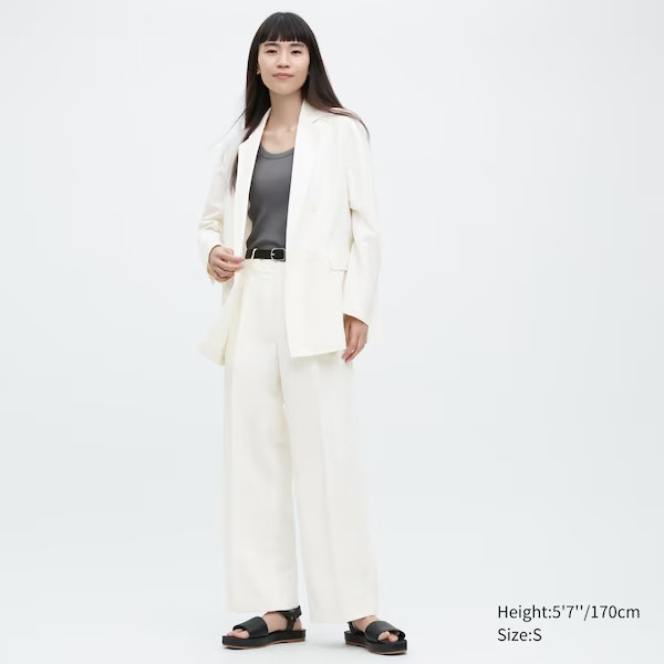 Linen Blend Tucked Wide Pants | UNIQLO (US)