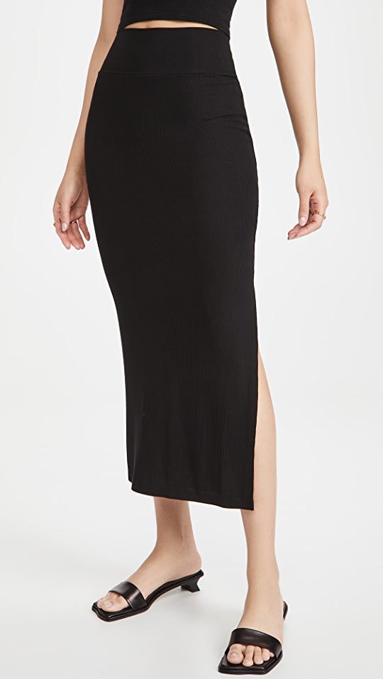 Enza Costa SILK RIB SLIT PENCIL SKIRT | SHOPBOP | Shopbop