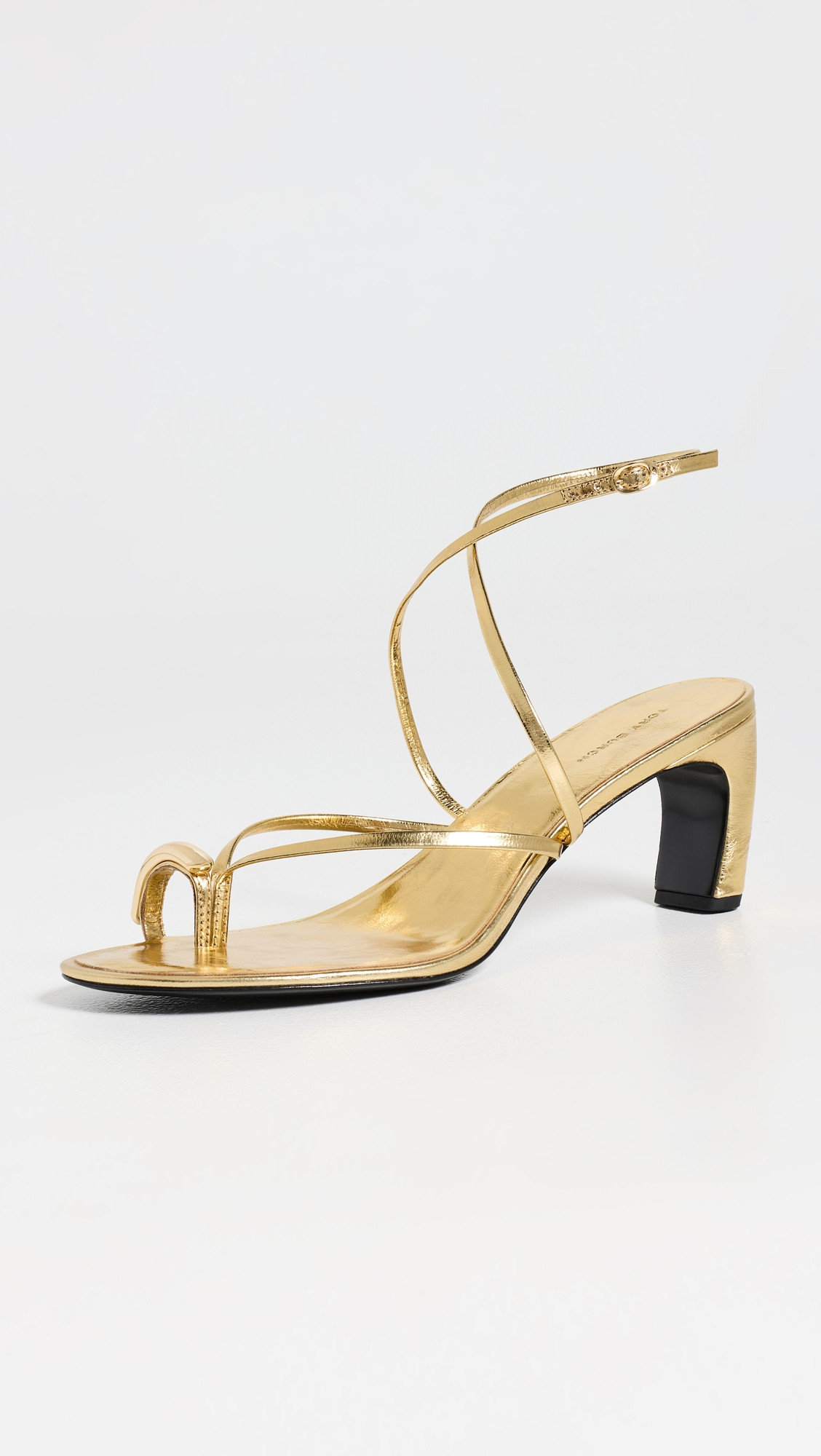 Tory Burch Pierced Strappy Heel Sandals Gold Leaf 7 | Shopbop