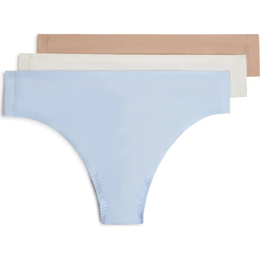 SPANX® Fit-to-You Assorted 3-Pack Thongs in Smmt-Pwdr-Nkd2 at Nordstrom, Size One Size Regular | Nordstrom