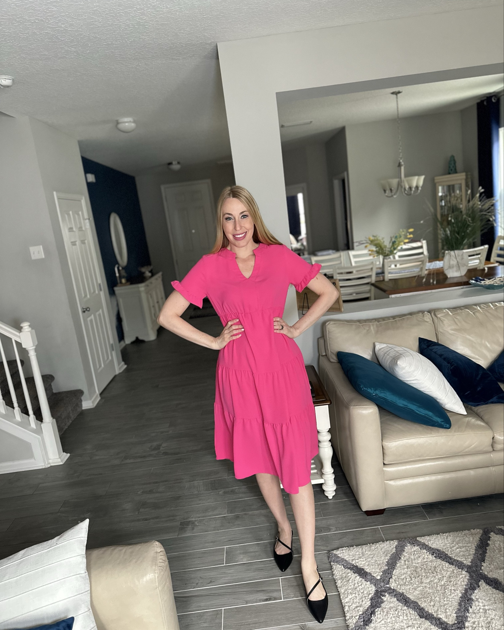 Super oversized fit pink midi dress 
💓  this dress is very flowy and stretchy
💓 i am 5’10” and love the length of it 
💞 fits true to size, wearing size small

#LTKStyleTip #LTKFindsUnder100 #LTKFindsUnder50
