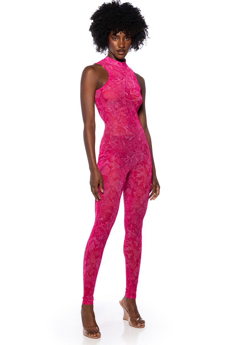 LENA PRINTED JUMPSUIT IN PINK | AKIRA
