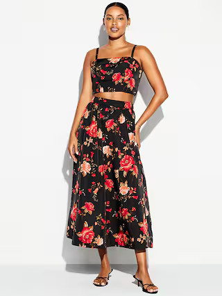 The Occasion by Old Navy High-Waisted Taffeta Midi Skirt | Old Navy (US)