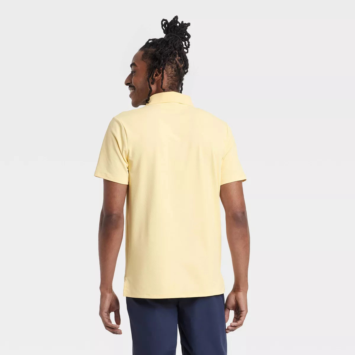 Men's Textured Polo Shirt - All In Motion™ Yellow L | Target