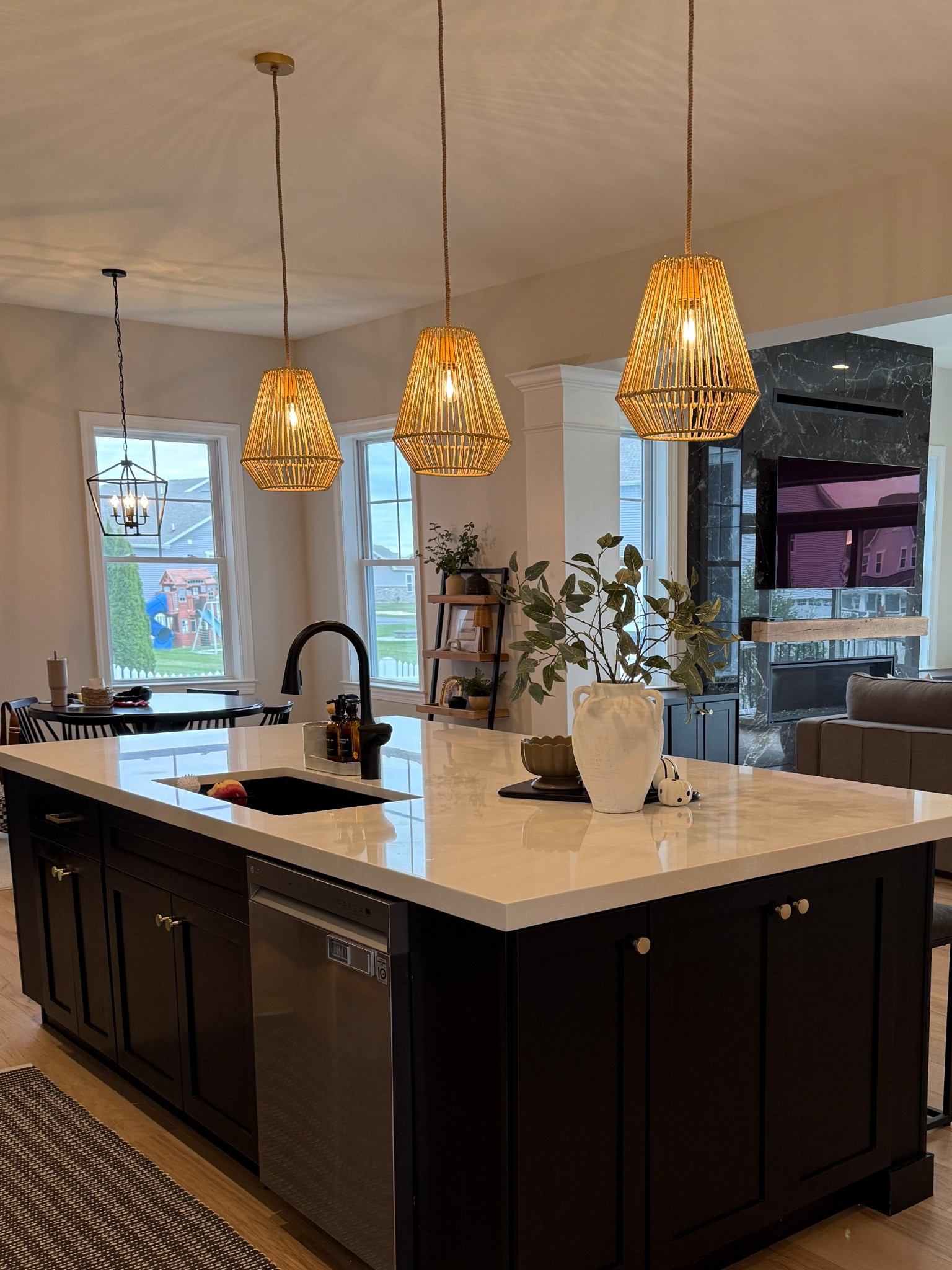 Obsessed with these woven pendant lights over my kitchen island! 

#LTKHome