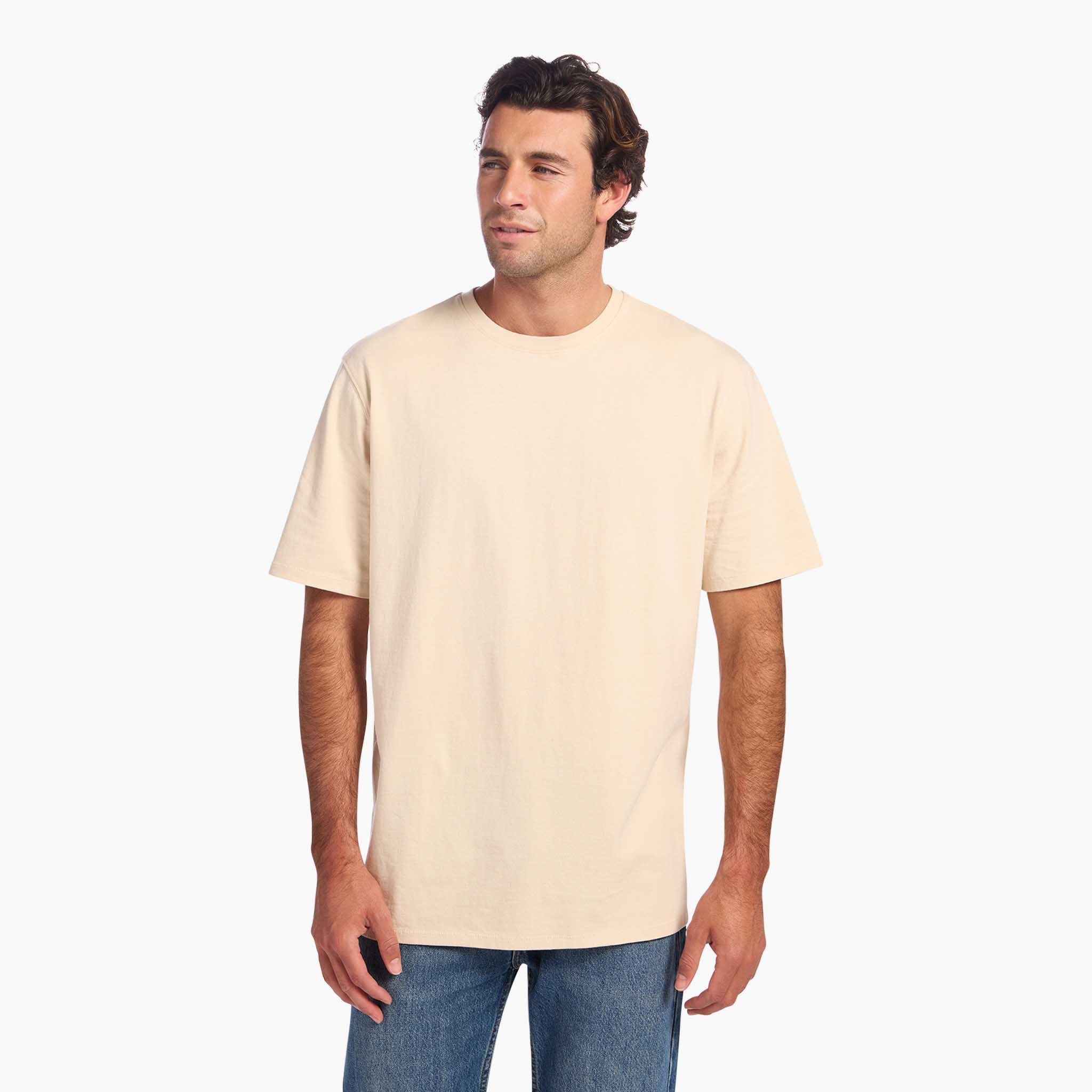Vintage Cotton Men's Everyday T-Shirt | Washed Bone | Nuuds US