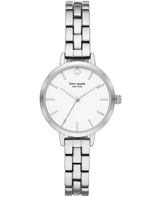 kate spade new york Women's Metro Three-Hand Silver-Tone Stainless Steel Watch 30mm, KSW9001 - Ma... | Macy's