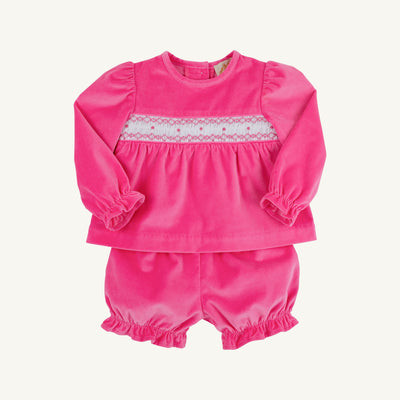Bon Air Bloomer Set - Winter Park Pink Velveteen | The Beaufort Bonnet Company