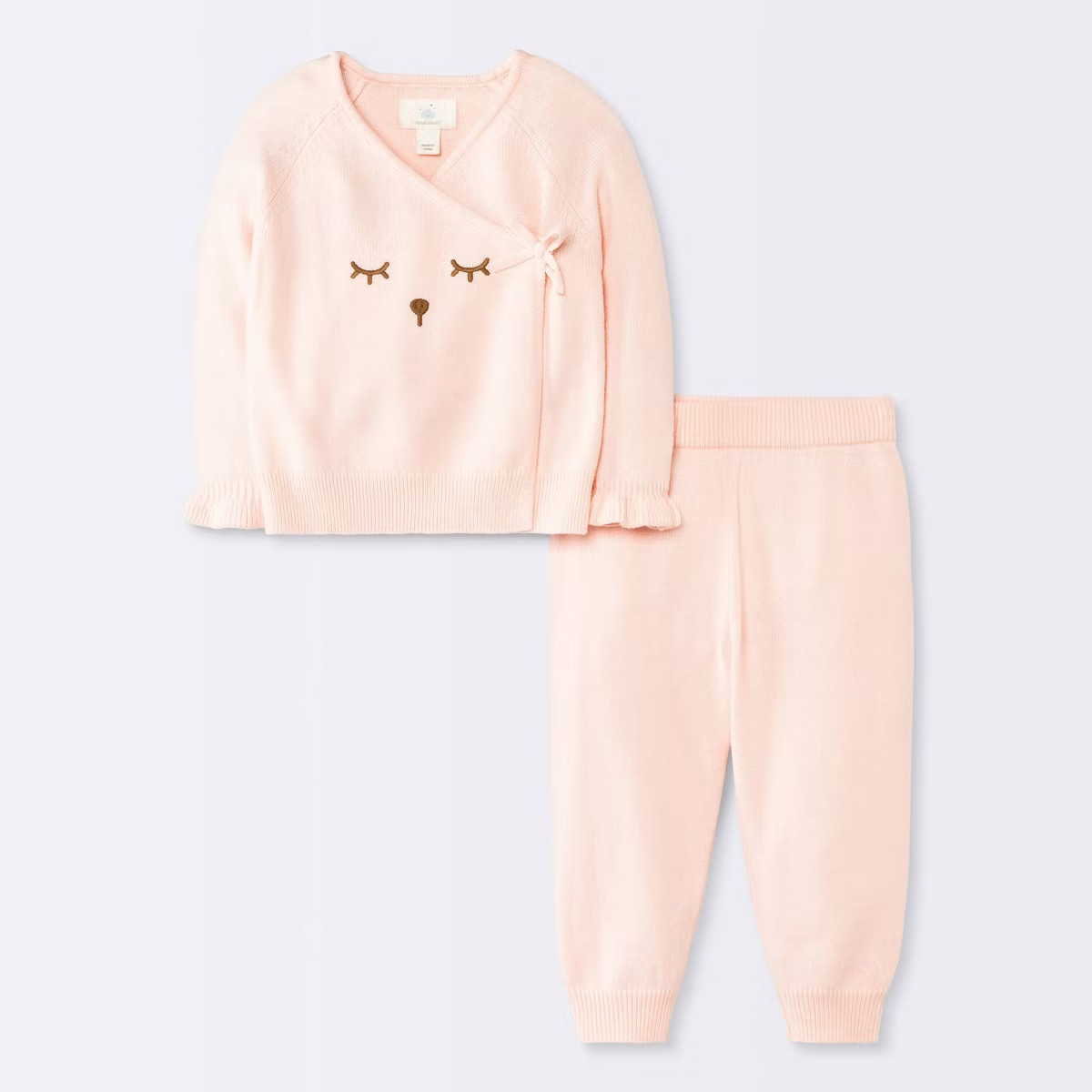 Baby Girls' 2pc Bear Face Sweater and Leggings Set - Cloud Island™ Pink | Target