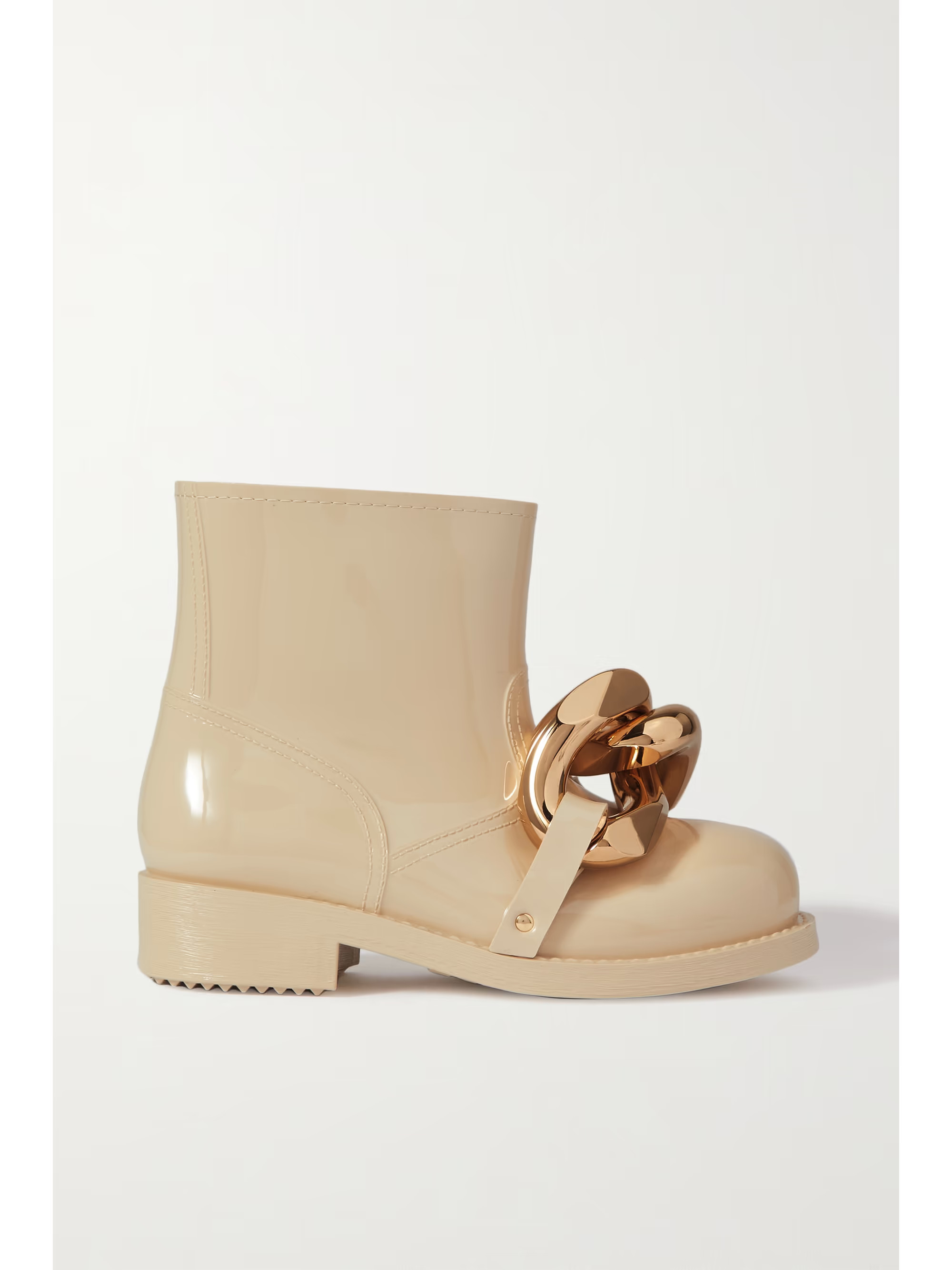 Chain-embellished glossed-rubber rain boots | NET-A-PORTER (US)