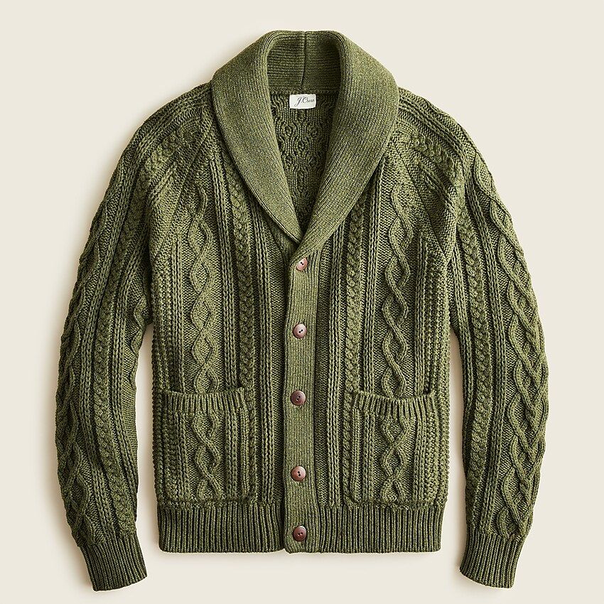 Cotton cable-knit shawl cardigan sweater | J.Crew US