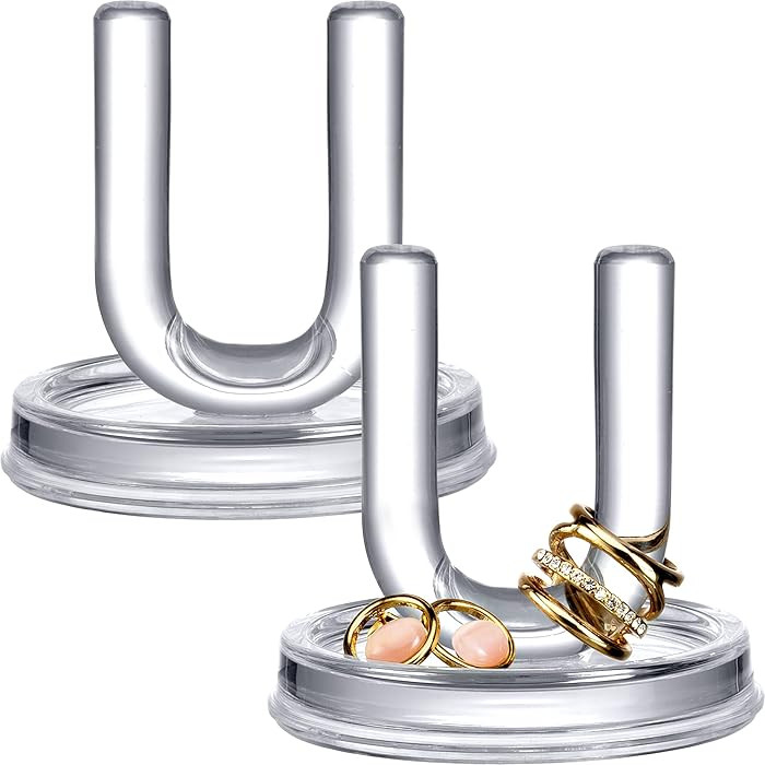 Amazing Abby - U for You and Me - Acrylic Ring Holder (2-Pack), Clear Plastic Jewelry Dish, Trink... | Amazon (US)