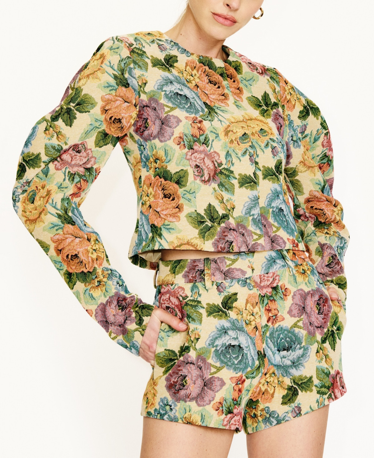 Line & Dot Women's Cambria Floral Zipper-Front Jacket - Yellow multi | Macy's