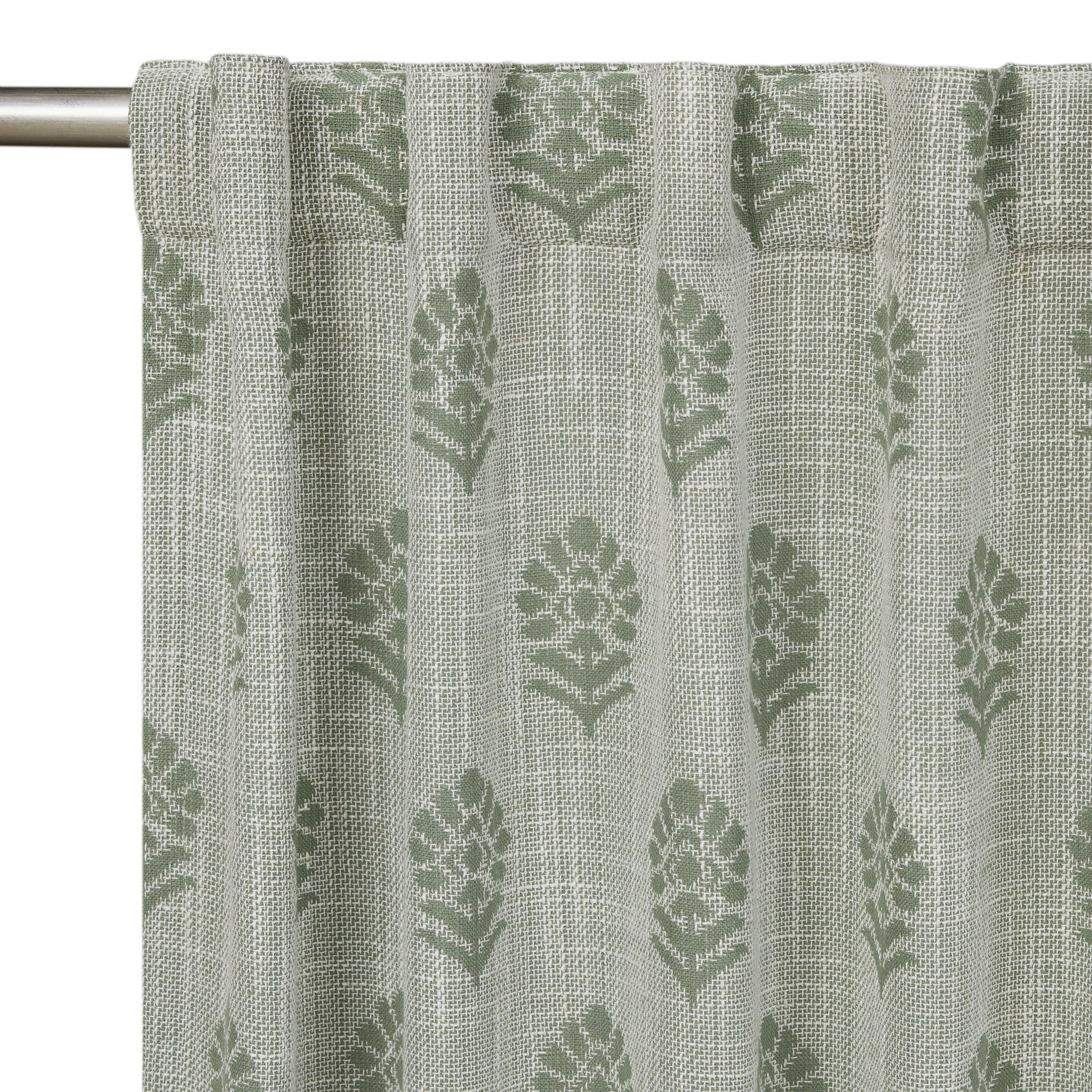 Better Homes & Gardens Floral Block Print Blackout Single Curtain Panel, Green, 50"W x 84"L | Walmart (US)