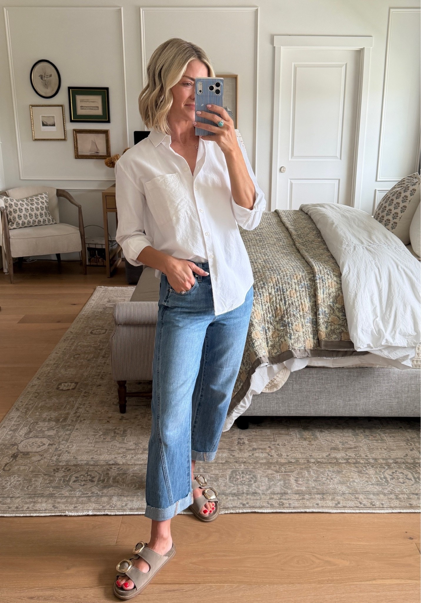 Classic ootd 🤍 I love a white button down and paired with a classic pair of denim? Perfection!

#LTKgrwm #LTKootd #LTKmomlife