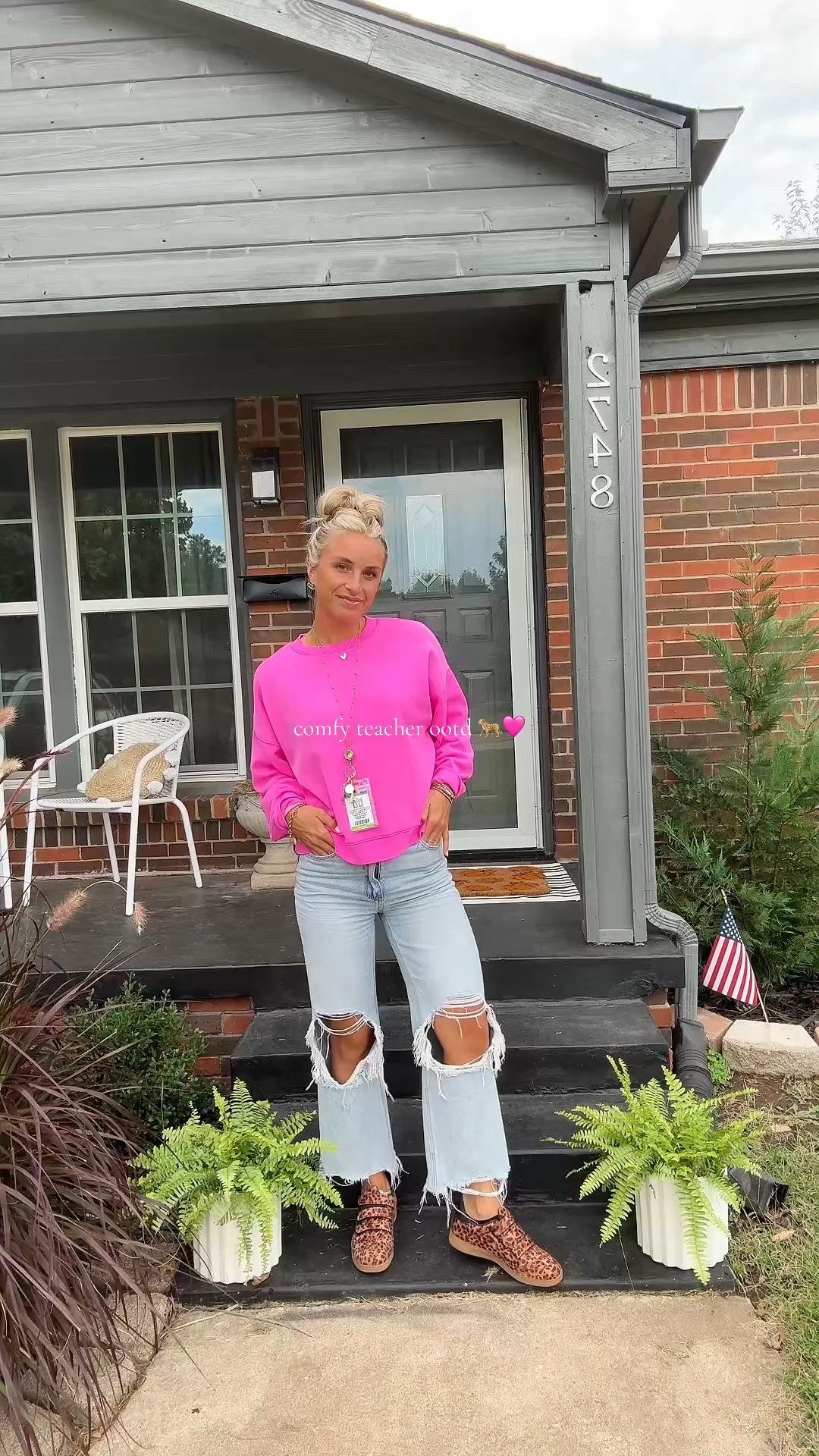 Comfy teacher ootd 🐆🩷