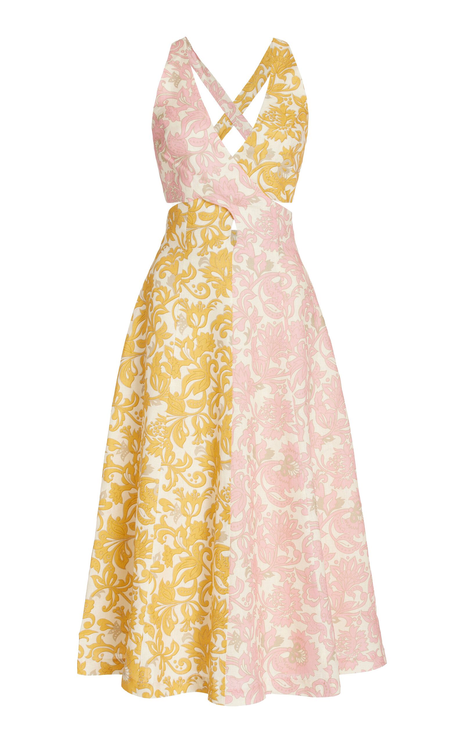 Folk Athena Cutout Linen Midi Dress | Moda Operandi (Global)