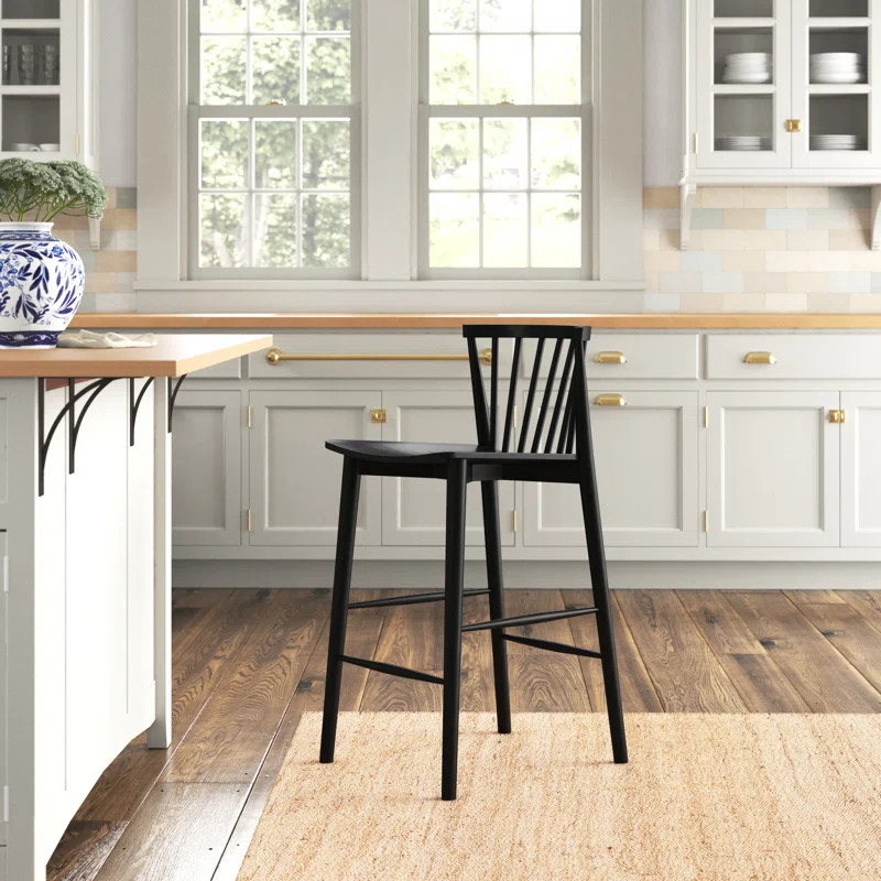 Tybee 25'' Solid Wood Counter Stool | Wayfair North America