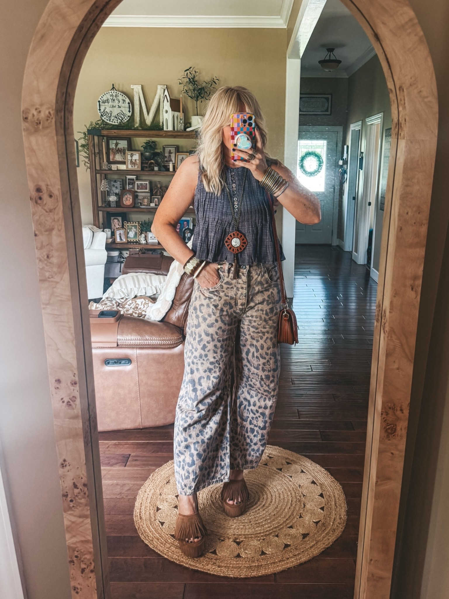 My Sunday fit 🐆🖤✨
Top M
Jeans True to size 
Sandals true to size
My earrings are @twistedsilver save with code MANDIE20 (can’t link here)

#LTKootd #LTKgrwm #LTKOver40