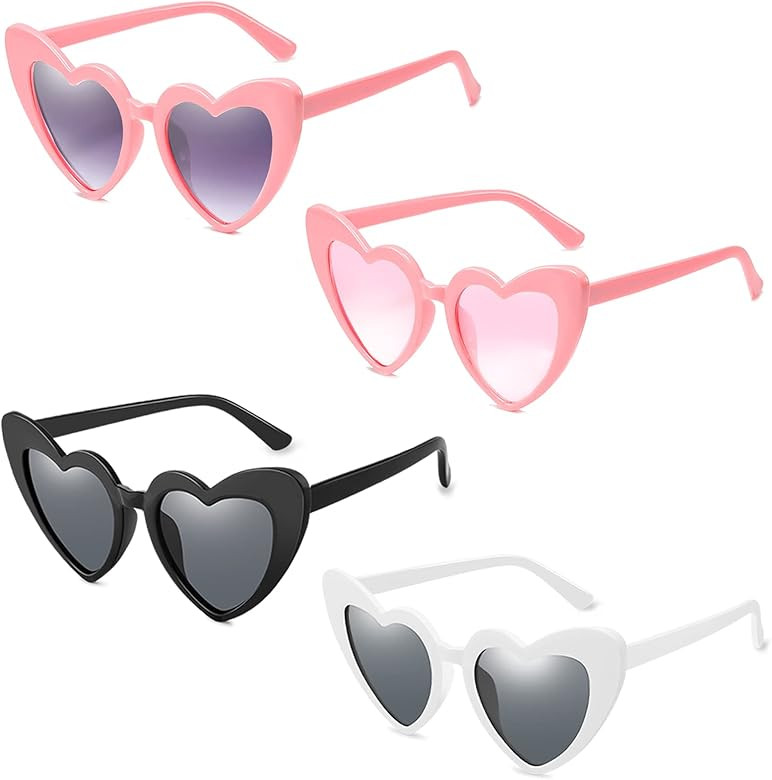 Salfboy Heart Shaped Sunglasses for Women Bride Sunglasses Bachelorette Vintage Cat Mod Wedding S... | Amazon (US)