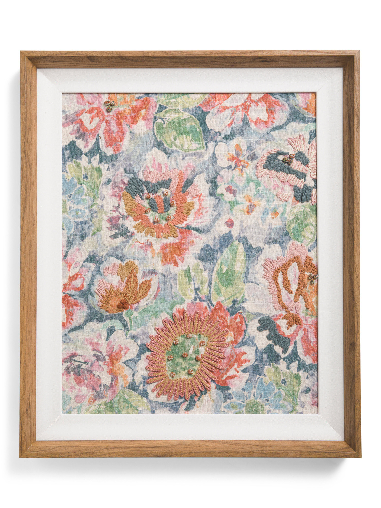 20x24 Floral Embroidered Fabric Wall Art | Marshalls