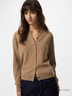 UNIQLO Women's Cashmere Cardigan, Beige, 2XS | UNIQLO (US)