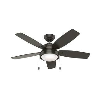 Hunter Channelside 46 in. LED Indoor Noble Bronze Ceiling Fan with Light Kit-59634 - The Home Dep... | The Home Depot