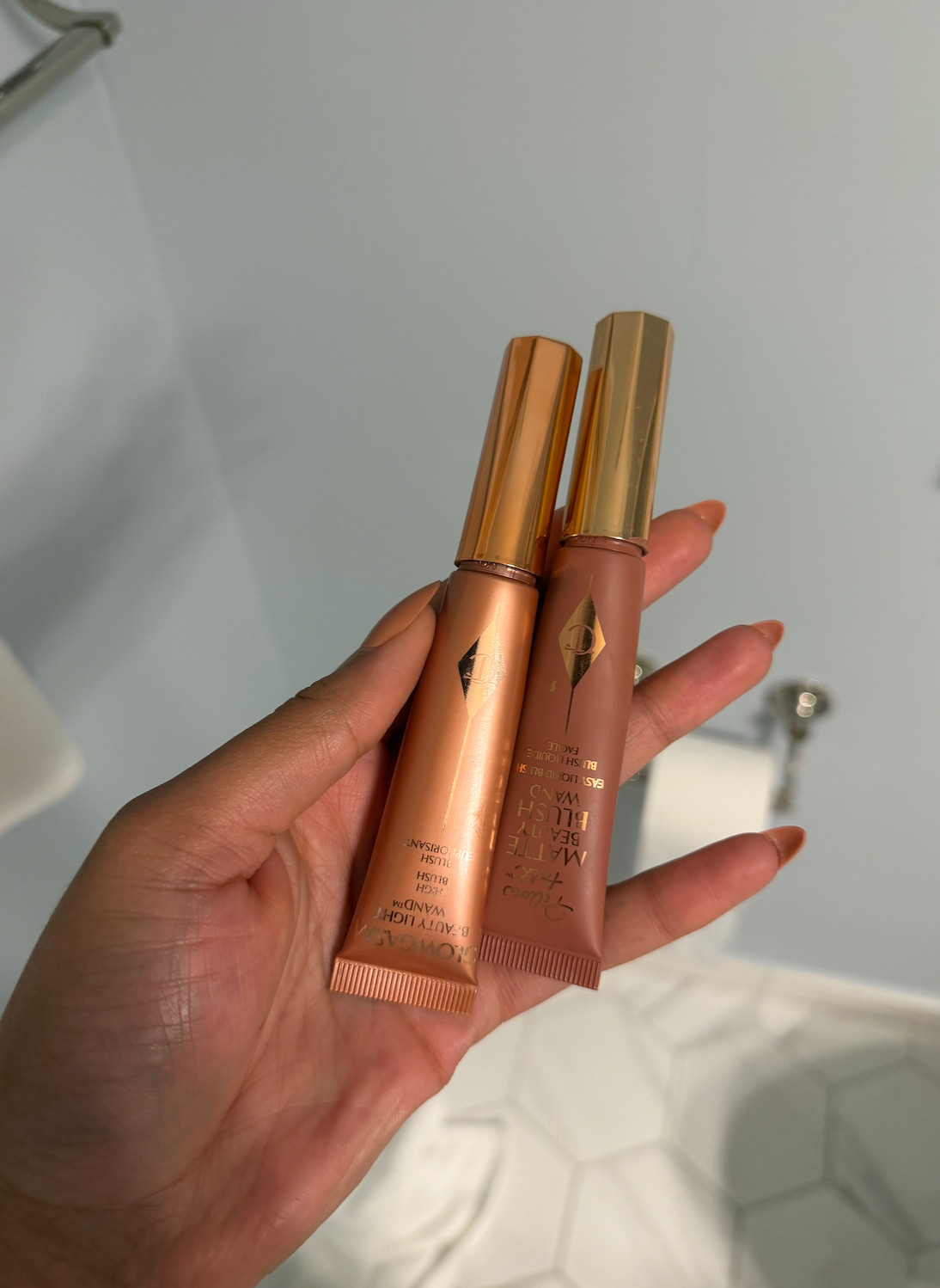 My current blush go-to's!
Highlighter in Pinkgasm
Blush in Pillow Talk 

 