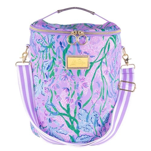 Lilly Pulitzer Insulted Backpack Cooler Large Capacity, Pink/Blue Portable Soft Cooler Bag for Picnics, Beach, Pool, Hiking, Seacret Escape | Amazon (US)