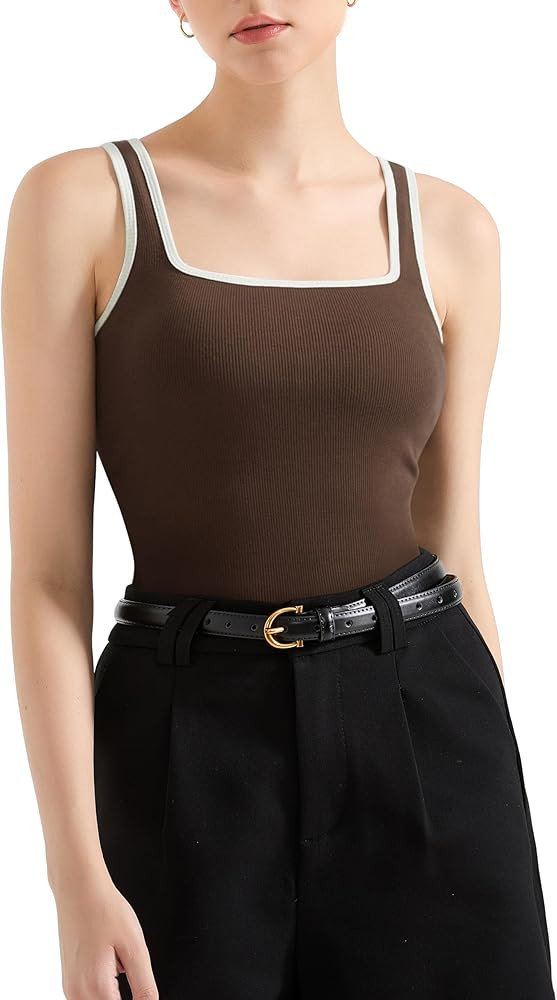 SUUKSESS Women Cotton Ribbed Summer Going Out Tops Padded Trendy Basic Tank Tops | Amazon (US)