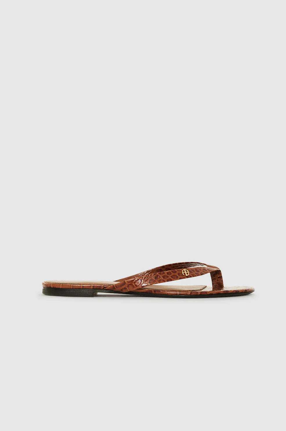 Noelle Thong Sandals - Embossed Brown | Anine Bing