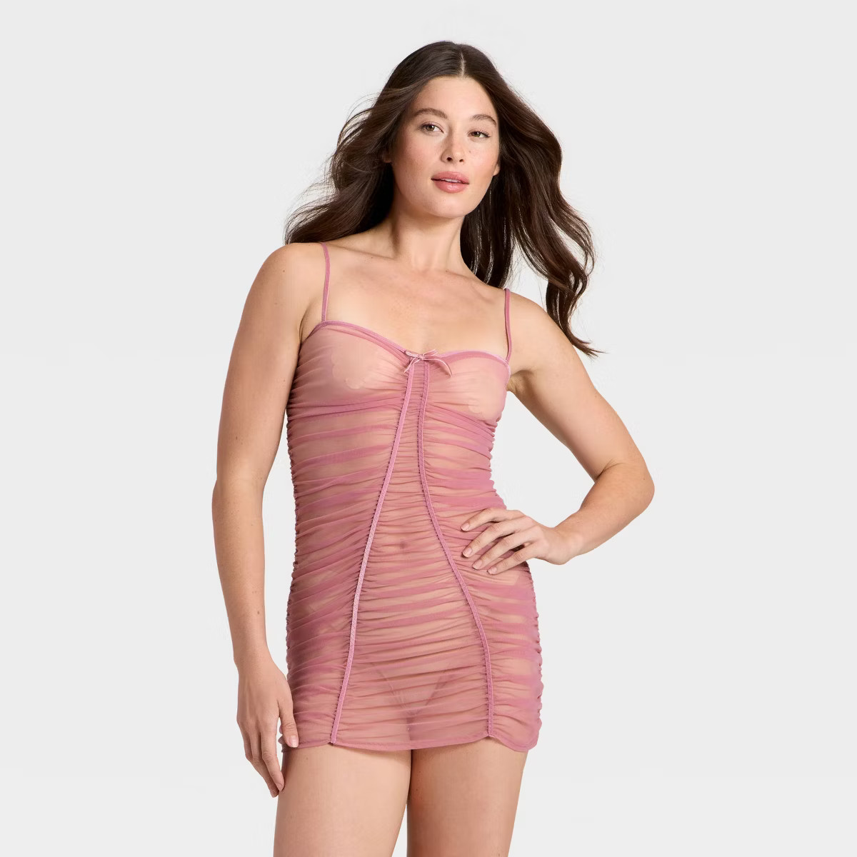 Women's Mesh Lingerie Slip Dress - Auden™ Mauve M | Target