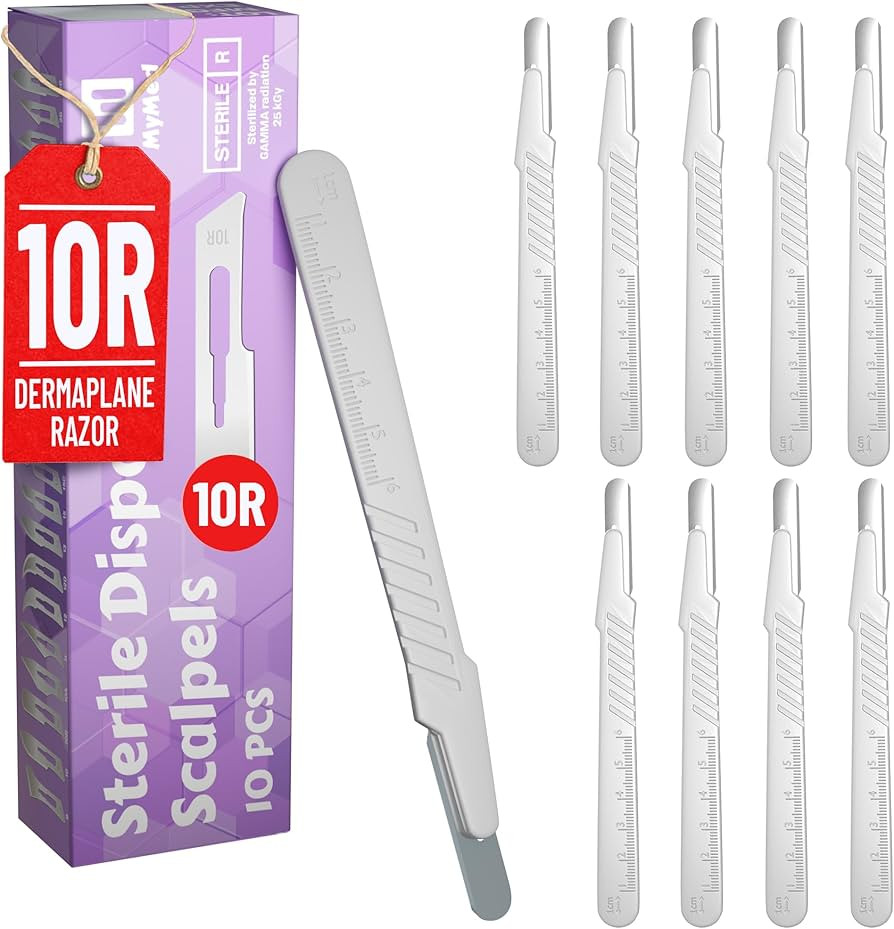 Disposable 10r Blades Dermaplaning Scalpels - Pack of 10 Dermaplane Blades Scalpel 10r, Size 10r ... | Amazon (US)